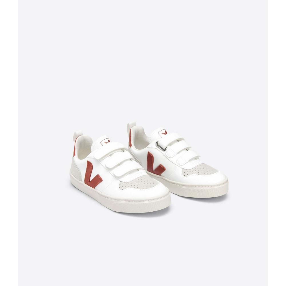 παπουτσια παιδικα Veja V-10 CWL White/Burgundy | GR 785ILH